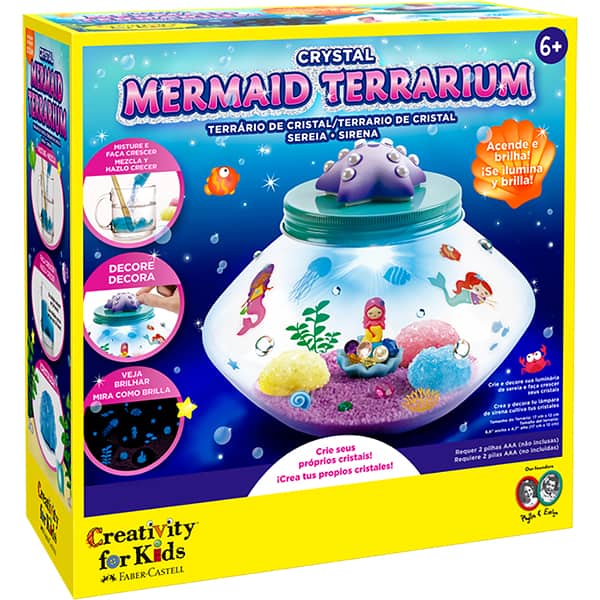 Terrário de Cristal de Sereia, Brinquedo Criativo para crianças a partir de 6 anos, Creativity For Kids, Faber-Castell – CX 1 UN