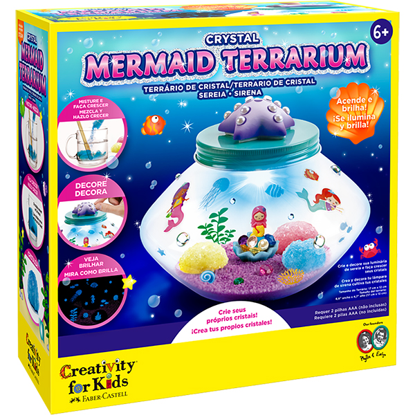 Terrário de Cristal de Sereia, Brinquedo Criativo para crianças a partir de 6 anos, Creativity For Kids, Faber-Castell – CX 1 UN Terrário de Cristal de Sereia, Brinquedo Criativo para crianças a partir de 6 anos, Creativity For Kids, Faber-Castell – CX 1 UN