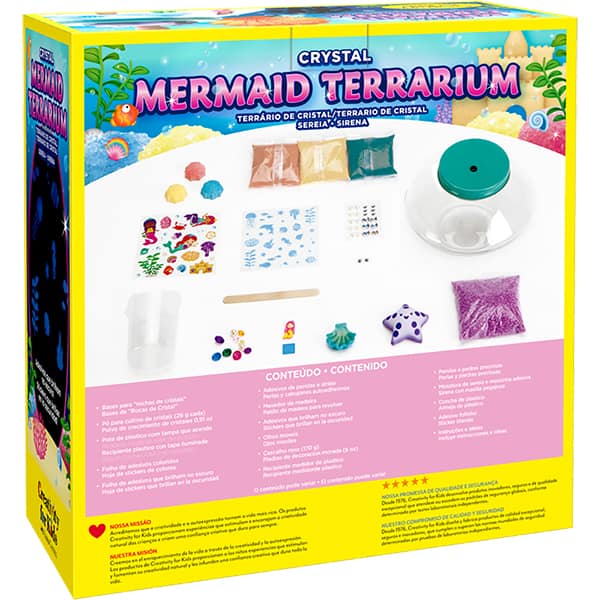 Terrário de Cristal de Sereia, Brinquedo Criativo para crianças a partir de 6 anos, Creativity For Kids, Faber-Castell – CX 1 UN