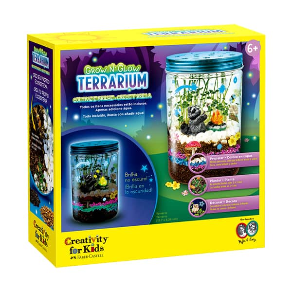 Terrário Cultive e Brilhe, Brinquedo Criativo para crianças a partir de 6 anos, Creativity For Kids, Faber-Castell – CX 1 UN
