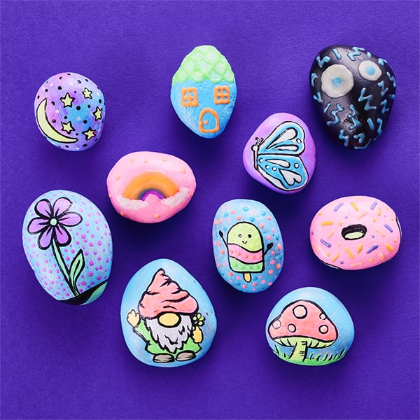 Glow in the Dark Rock Painting Kit, Brinquedo Criativo para crianças a partir de 7 anos, Creativity For Kids, Faber-Castell – CX 1 UN