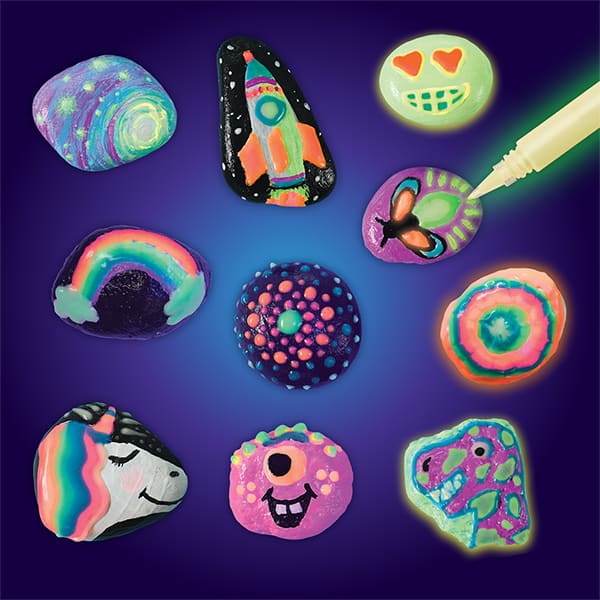 Glow in the Dark Rock Painting Kit, Brinquedo Criativo para crianças a partir de 7 anos, Creativity For Kids, Faber-Castell – CX 1 UN
