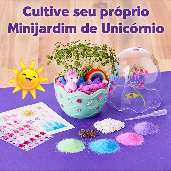 Mini Jardim mágico, Unicórnios, Brinquedo Criativo para crianças a partir de 6 anos, Creativity For Kids, Faber-Castell - CX 1 UN