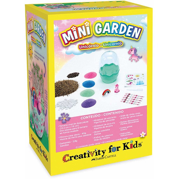 Mini Jardim mágico, Unicórnios, Brinquedo Criativo para crianças a partir de 6 anos, Creativity For Kids, Faber-Castell - CX 1 UN