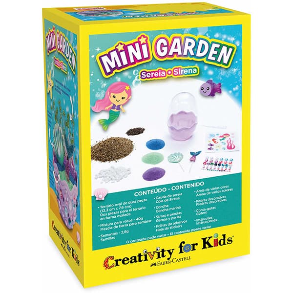 Mini Jardim mágico, Sereia, Brinquedo Criativo para crianças a partir de 6 anos, Creativity For Kids, Faber-Castell - CX 1 UN