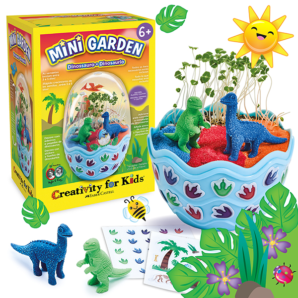 Mini Jardim Selvagem, Dinossauro, Brinquedo Criativo para crianças a partir de 6 anos, Creativity For Kids, Faber-Castell - CX 1 UN Mini Jardim Selvagem, Dinossauro, Brinquedo Criativo para crianças a partir de 6 anos, Creativity For Kids, Faber-Castell - CX 1 UN