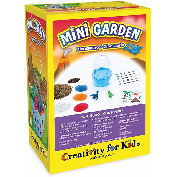 Mini Jardim Selvagem, Dinossauro, Brinquedo Criativo para crianças a partir de 6 anos, Creativity For Kids, Faber-Castell - CX 1 UN