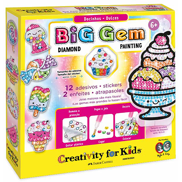 Pintura com Diamantes, Docinhos, Brinquedo Criativo para crianças a partir de 6 anos, Creativity For Kids, Faber-Castell - CX 1 UN Pintura com Diamantes, Docinhos, Brinquedo Criativo para crianças a partir de 6 anos, Creativity For Kids, Faber-Castell - CX 1 UN