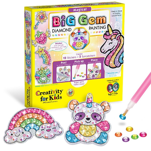 Pintura com Diamantes Mágicos, Docinhos, Brinquedo Criativo para crianças a partir de 6 anos, Creativity For Kids, Faber-Castell - CX 1 UN