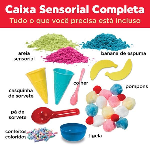 Caixa Sensorial Sorveteria, Brinquedo Criativo para crianças a partir de 3 anos, Creativity For Kids, Faber-Castell - CX 1 UN