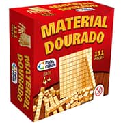 Material dourado do aluno em madeira com 111 peças 2922 Pais&filhos CX 1 UN