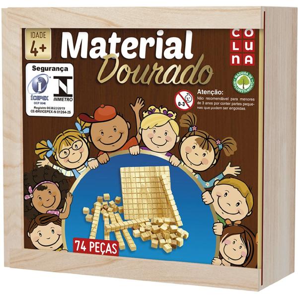 Material dourado em madeira, com 74, peças, 790700, Coluna - CX 1 UN