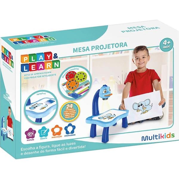 Mesa projetora Azul, Play&Learn, BR1600, Multikids - CX 1 UN