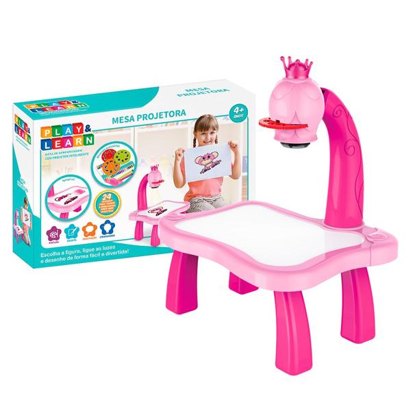 Mesa projetora Rosa, Play & Learn, BR1601, Multikids - CX 1 UN