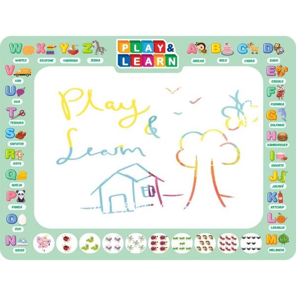 Tapete Mágico Acqua Play & Learn, Alfanuméricom 32 x 44cm, BR1745, Multikids - CX 1 UN