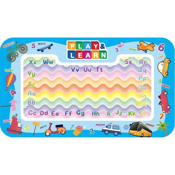 Tapete Mágico Acqua Play & Learn, Transportes,63,5 x 38cm, Multikids - CX 1 UN