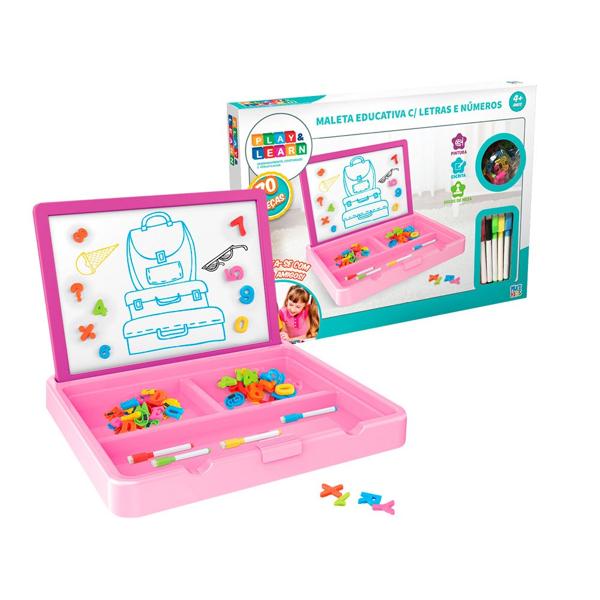 Maleta educativa letras e números, Play&Learn, BR1793, Multikids - CX 1 UN