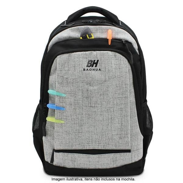 Mochila p/notebook até 15" em poliéster A9165 Baohua PT 1 UN