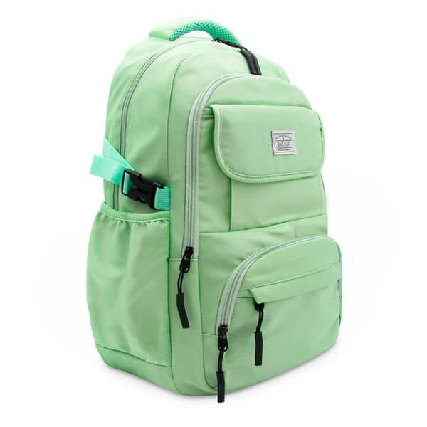 Mochila p/notebook até 15" em poliéster verde pastel Baohua PT 1 UN