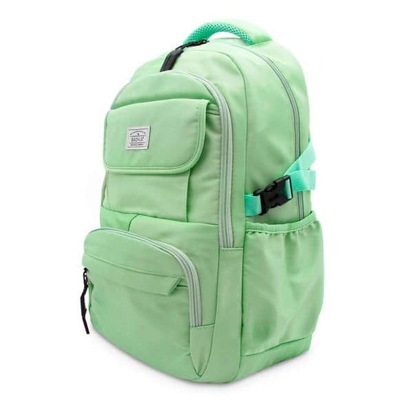 Mochila p/notebook até 15" em poliéster verde pastel Baohua PT 1 UN