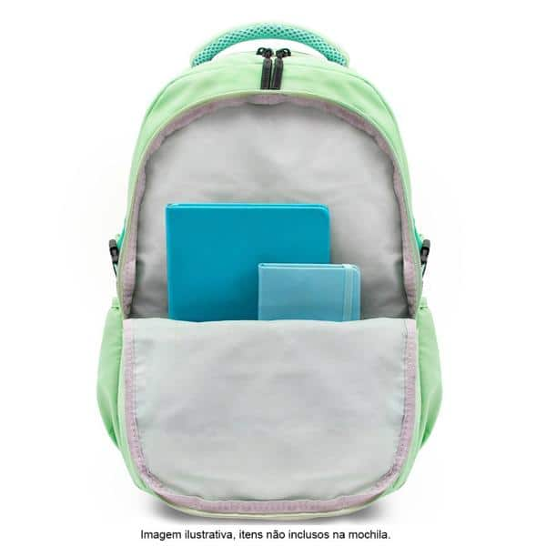 Mochila p/notebook até 15" em poliéster verde pastel Baohua PT 1 UN