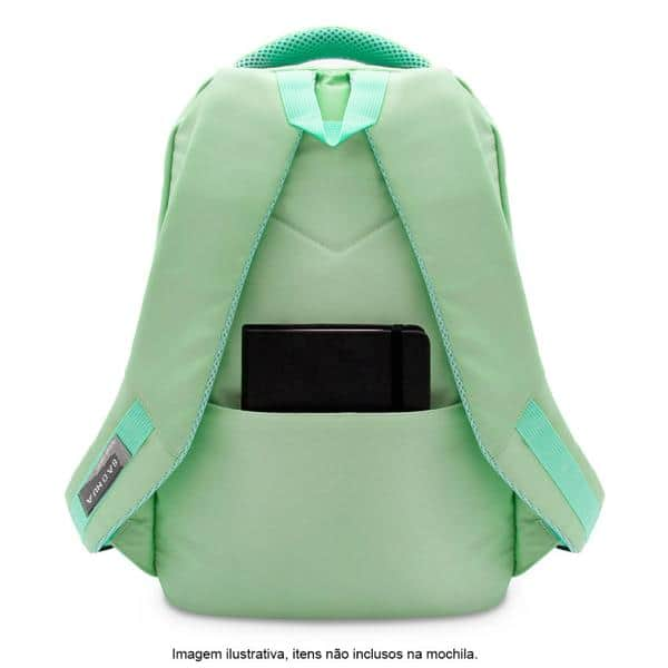 Mochila p/notebook até 15" em poliéster verde pastel Baohua PT 1 UN