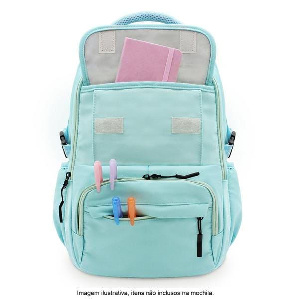 Mochila p/notebook até 15" em poliéster azul pastel Baohua PT 1 UN