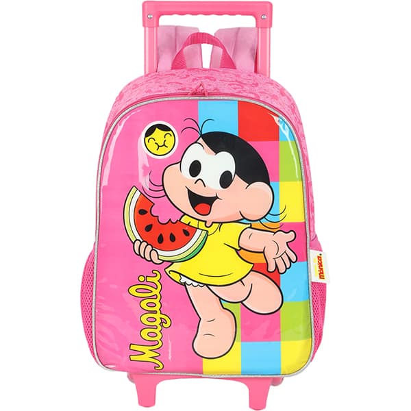 Mochila Escolar Infantil de Rodinhas Turma da Mônica, Magai, IC41312MN, Luxcel - PT 1 UN