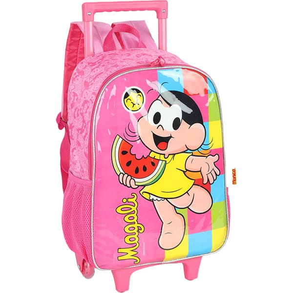 Mochila Escolar Infantil de Rodinhas Turma da Mônica, Magai, IC41312MN, Luxcel - PT 1 UN