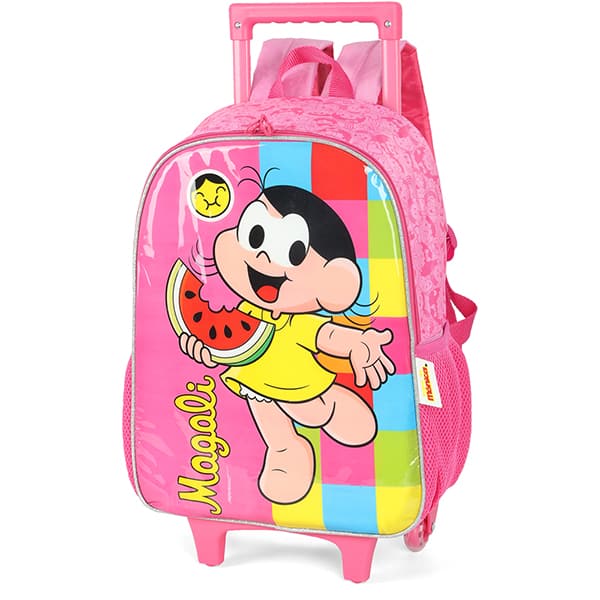 Mochila Escolar Infantil de Rodinhas Turma da Mônica, Magai, IC41312MN, Luxcel - PT 1 UN