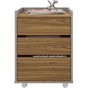 Gaveteiro 3 gavetas com rodizio, louro freijo/metalic, Caemmun - CX 1 UN Gaveteiro 3 gavetas com rodizio, louro freijo/metalic, Caemmun - CX 1 UN