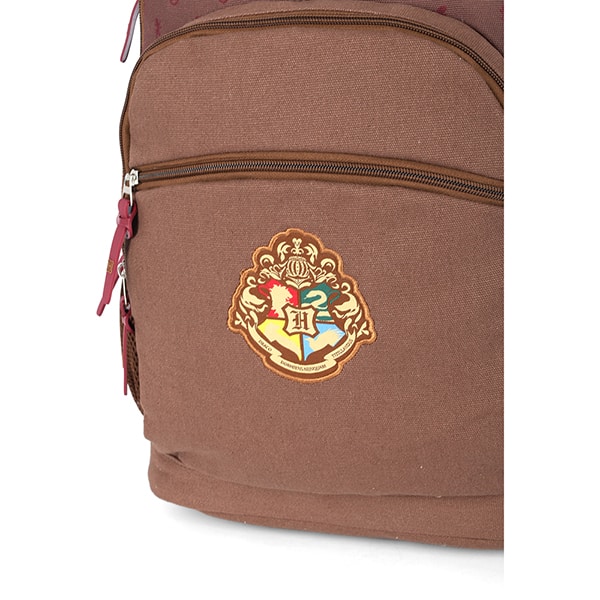 Mochila escolar em poliéster, Harry Potter, Marrom, MJ47626HP, Luxcel - PT 1 UN