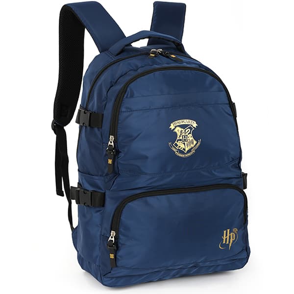 Mochila escolar em poliéster, Harry Potter, Azul, MJ47624HP, Luxcel - PT 1 UN