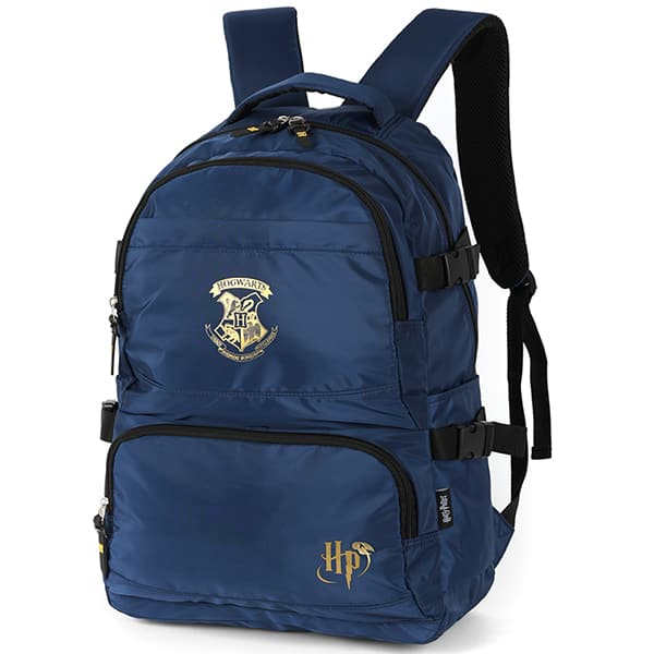 Mochila escolar em poliéster, Harry Potter, Azul, MJ47624HP, Luxcel - PT 1 UN