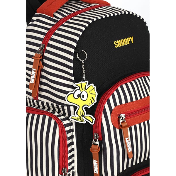 Mochila escolar em jeans, Snoopy, Preto, MJ47768SN, Luxcel - PT 1 UN