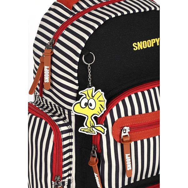 Mochila escolar em jeans, Snoopy, Preto, MJ47768SN, Luxcel - PT 1 UN