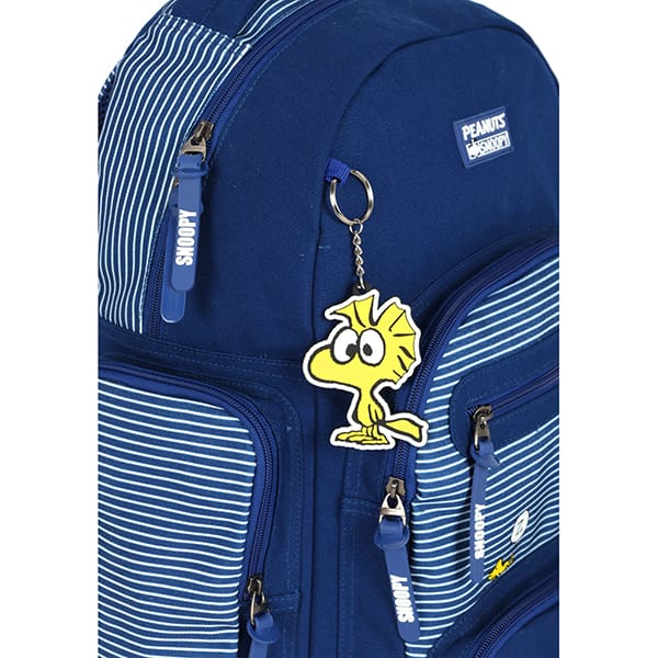 Mochila escolar em jeans, Snoopy, Azul, MJ47768SN, Luxcel - PT 1 UN