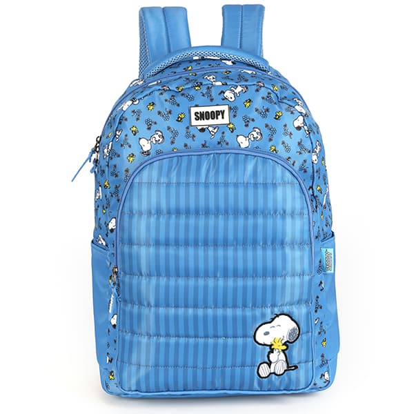 Mochila escolar em poliéster, Snoopy, Azul, MS47766SN, Luxcel - PT 1 UN