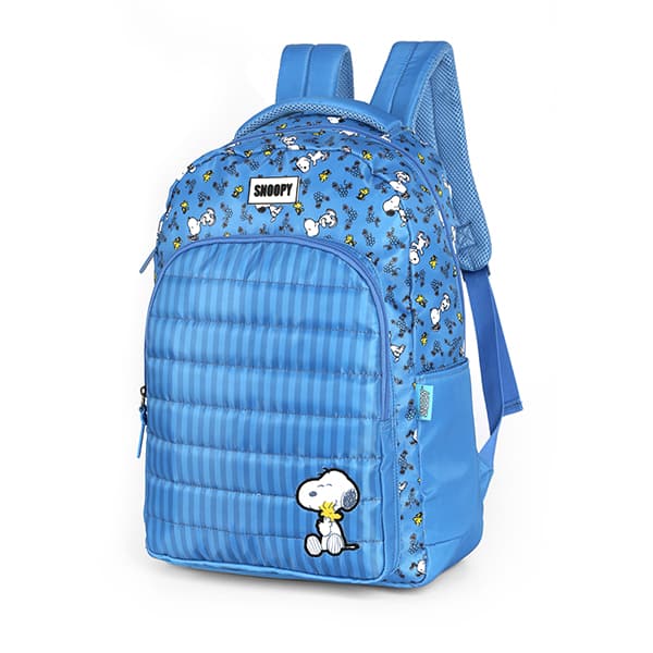 Mochila escolar em poliéster, Snoopy, Azul, MS47766SN, Luxcel - PT 1 UN