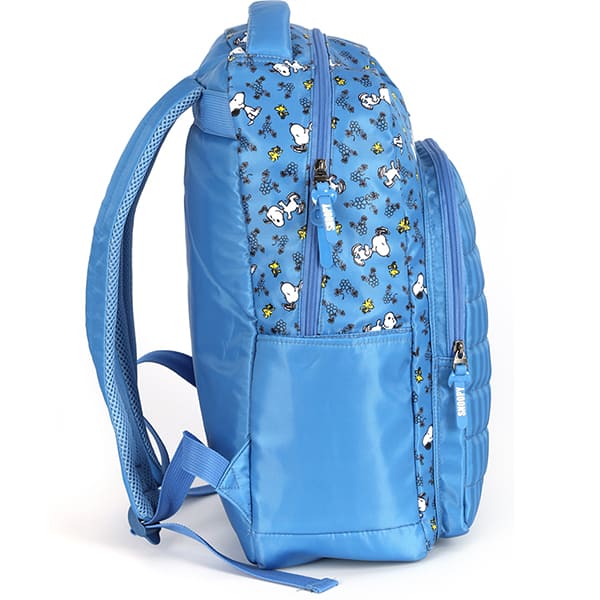 Mochila escolar em poliéster, Snoopy, Azul, MS47766SN, Luxcel - PT 1 UN