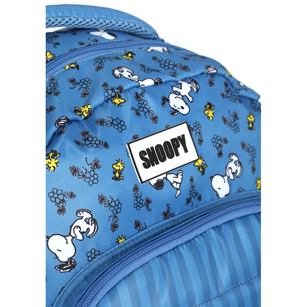 Mochila escolar em poliéster, Snoopy, Azul, MS47766SN, Luxcel - PT 1 UN