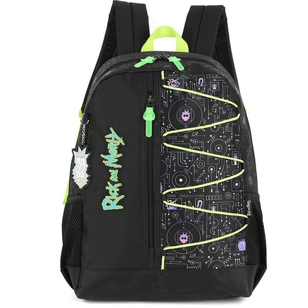 Mochila escolar em poliéster, Rick and Morty, Preto, MS47654RM, Luxcel - PT 1 UN