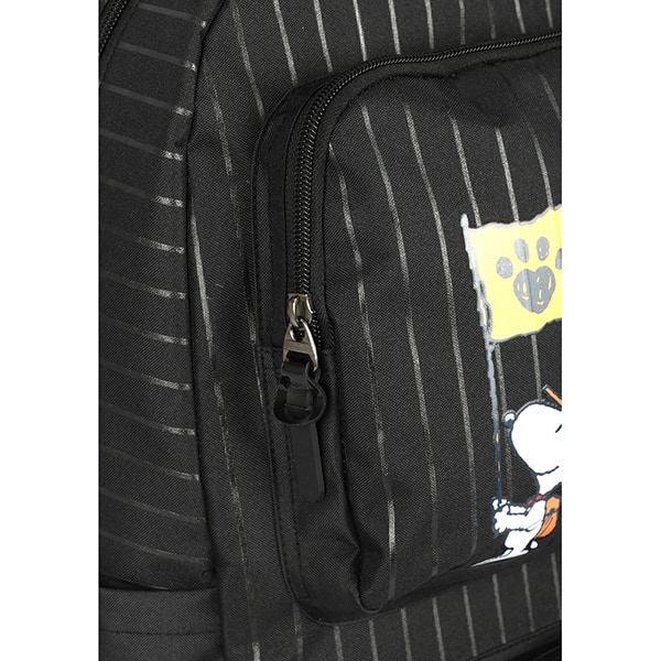 Mochila escolar em poliéster, Snoopy, Preto, MS47771SN, Luxcel - PT 1 UN