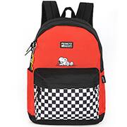 Mochila escolar em poliéster, Snoopy, Vermelho, MS47761SN, Luxcel - PT 1 UN