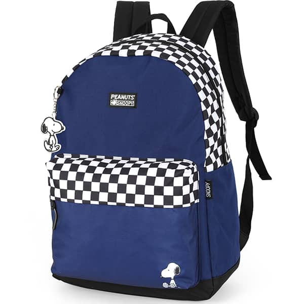 Mochila escolar em poliéster, Snoopy, Azul, MS47761SN, Luxcel - PT 1 UN