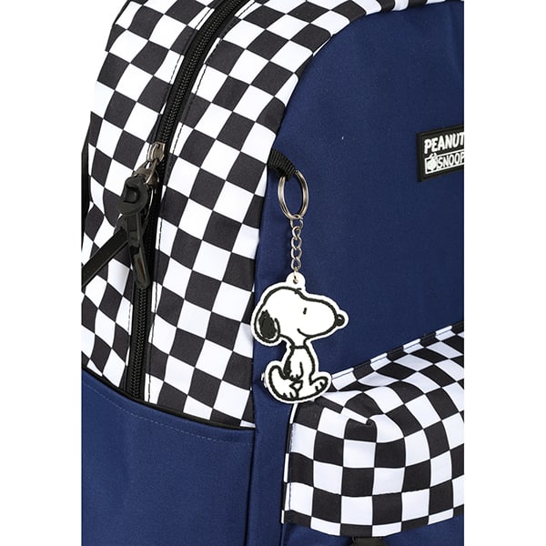 Mochila escolar em poliéster, Snoopy, Azul, MS47761SN, Luxcel - PT 1 UN