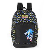 Mochila escolar em poliéster, Sonic, Preto, MS47531SO, Luxcel - PT 1 UN