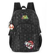 Mochila escolar em poliéster, Super Mario, Preto, MS47570MO, Luxcel - PT 1 UN