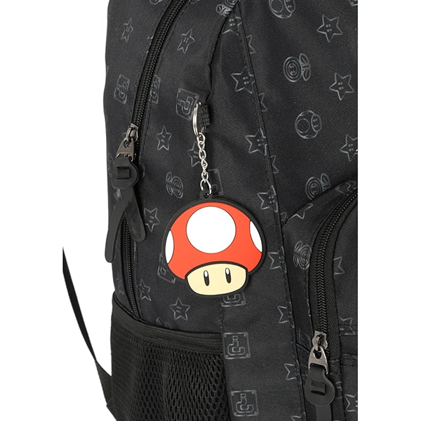 Mochila escolar em poliéster, Super Mario, Preto, MS47570MO, Luxcel - PT 1 UN