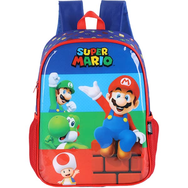 Mochila escolar em poliéster, Super Mario, Vermelho, IS41381MO, Luxcel - PT 1 UN